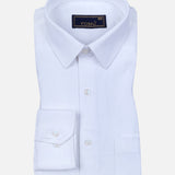 Solid White Cotton Shirt – Regular Fit Full Sleeve