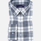 White & Grey Striped Cotton Shirt – Regular Fit Full Sleeves