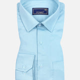 Teal Blue Cotton Shirt – Regular Fit Full Sleeves