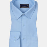 Solid Sky Blue Cotton Shirt – Regular Fit Full Sleeves | Fresh & Cool Everyday Essential