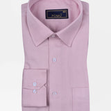 Solid Pink Cotton Shirt – Regular Fit Full Sleeves | Soft Tone with Clean Finish