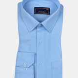 Solid Sky Cotton Shirt – Regular Fit Full Sleeves