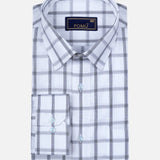 White Striped Cotton Shirt – Regular Fit Full Sleeves