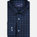 Navy Blue Cotton Shirt – Regular Fit Full Sleeves