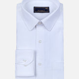 Solid White Cotton Shirt – Regular Fit Full Sleeve