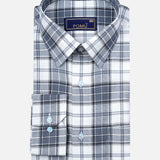White & Grey Striped Cotton Shirt – Regular Fit Full Sleeves