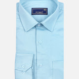 Teal Blue Cotton Shirt – Regular Fit Full Sleeves