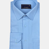 Solid Sky Cotton Shirt – Regular Fit Full Sleeves