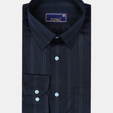Gray Textured Cotton Shirt – Regular Fit Full Sleeves