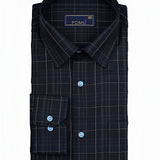 Black Textured Cotton Shirt – Regular Fit Full Sleeves