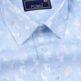 Sky Floral Cotton Shirt – Regular Fit Full Sleeves