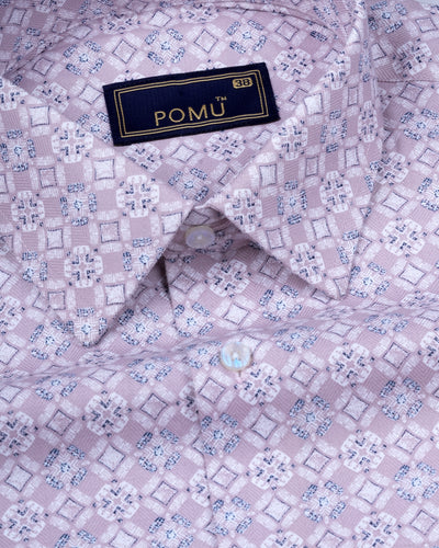 Pink Floral Cotton Shirt – Regular Fit Full Sleeves