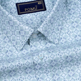 Green Floral Cotton Shirt – Regular Fit Full Sleeves