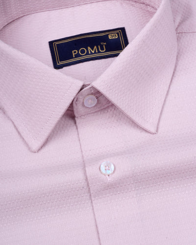 Solid Pink Cotton Shirt – Regular Fit Full Sleeves