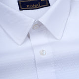 Solid White Cotton Shirt – Regular Fit Full Sleeve