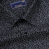 Black Floral Cotton Shirt – Regular Fit Full Sleeves
