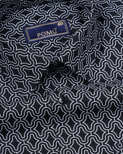 Solid Black Cotton Shirt – Regular Fit Full Sleeves | Classic Minimal Style