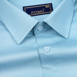 Teal Blue Cotton Shirt – Regular Fit Full Sleeves