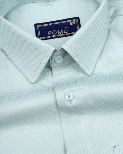 Plain Pista Green Cotton Shirt – Regular Fit Full Sleeves