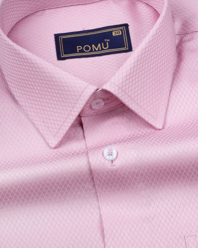 Solid Pink Cotton Shirt – Regular Fit Full Sleeves