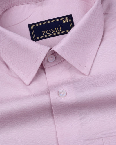 Solid Pink Cotton Shirt – Regular Fit Full Sleeves | Subtle & Stylish Wardrobe Essential