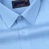 Solid Sky Cotton Shirt – Regular Fit Full Sleeves