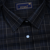 Black Textured Cotton Shirt – Regular Fit Full Sleeves