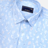 Sky Floral Cotton Shirt – Regular Fit Full Sleeves