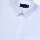 Solid White Cotton Shirt – Regular Fit Full Sleeve