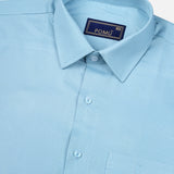 Teal Blue Cotton Shirt – Regular Fit Full Sleeves
