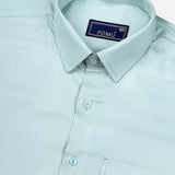 Plain Pista Green Cotton Shirt – Regular Fit Full Sleeves