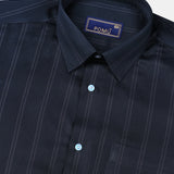 Gray Textured Cotton Shirt – Regular Fit Full Sleeves