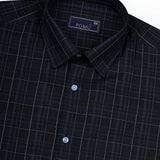 Black Textured Cotton Shirt – Regular Fit Full Sleeves