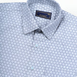 Gray Floral Cotton Shirt – Regular Fit