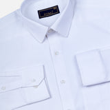 Solid White Cotton Shirt – Regular Fit Full Sleeve