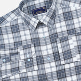 White & Grey Striped Cotton Shirt – Regular Fit Full Sleeves