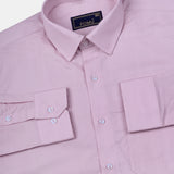Solid Pink Cotton Shirt – Regular Fit Full Sleeves | Subtle & Stylish Wardrobe Essential