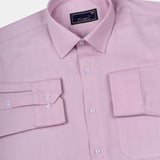 Solid Pink Cotton Shirt – Regular Fit Full Sleeves | Soft Tone with Clean Finish