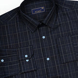 Black Textured Cotton Shirt – Regular Fit Full Sleeves