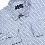 Gray Floral Cotton Shirt – Regular Fit
