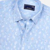 Sky Floral Cotton Shirt – Regular Fit Full Sleeves