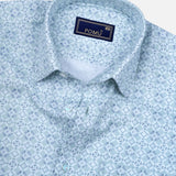 Green Floral Cotton Shirt – Regular Fit Full Sleeves