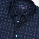 Navy Blue Cotton Shirt – Regular Fit Full Sleeves