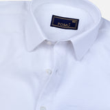Solid White Cotton Shirt – Regular Fit Full Sleeve