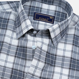 White & Grey Striped Cotton Shirt – Regular Fit Full Sleeves