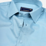 Teal Blue Cotton Shirt – Regular Fit Full Sleeves