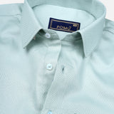 Plain Pista Green Cotton Shirt – Regular Fit Full Sleeves