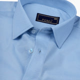 Solid Sky Blue Cotton Shirt – Regular Fit Full Sleeves | Fresh & Cool Everyday Essential