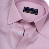 Solid Pink Cotton Shirt – Regular Fit Full Sleeves | Soft Tone with Clean Finish