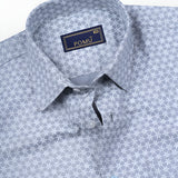 Gray Floral Cotton Shirt – Regular Fit